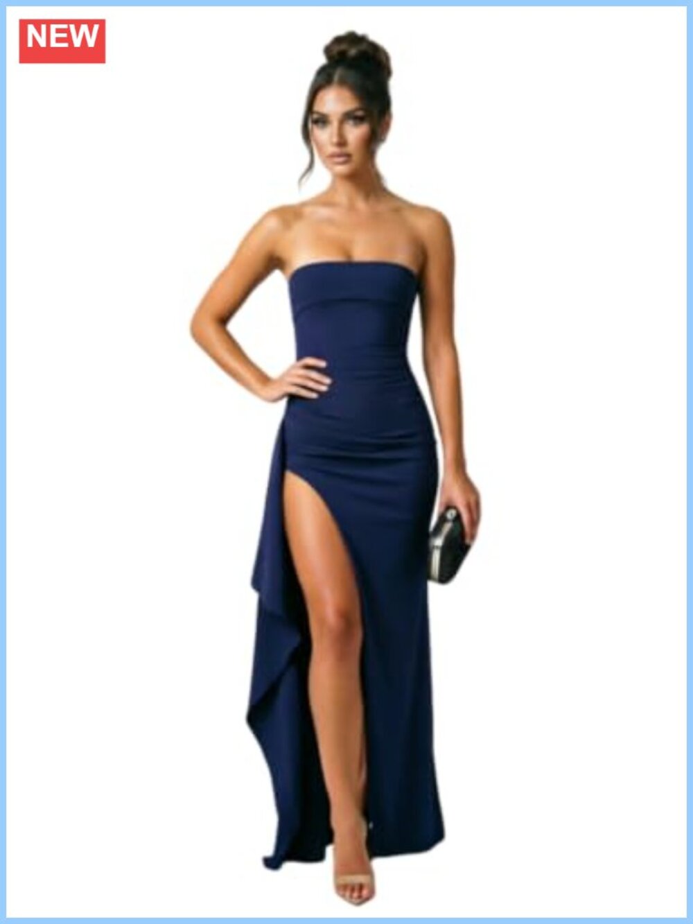 Off Shoulder High Split Maxi Bodycon Dress Formal Party Evening